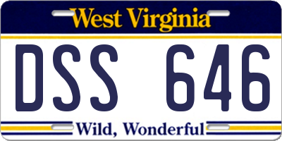 WV license plate DSS646