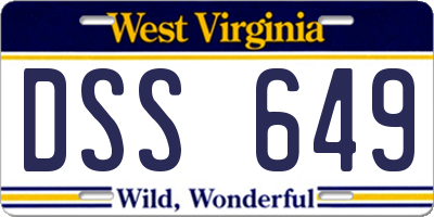 WV license plate DSS649