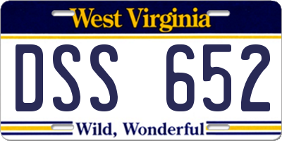 WV license plate DSS652