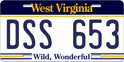 WV license plate DSS653