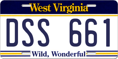 WV license plate DSS661