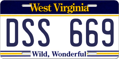 WV license plate DSS669