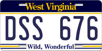 WV license plate DSS676