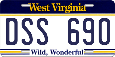 WV license plate DSS690