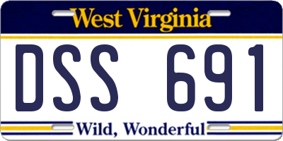 WV license plate DSS691