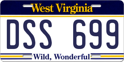WV license plate DSS699