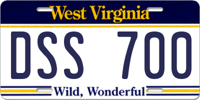 WV license plate DSS700