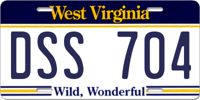 WV license plate DSS704