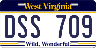 WV license plate DSS709