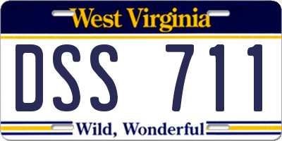 WV license plate DSS711