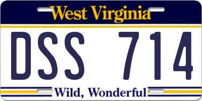 WV license plate DSS714