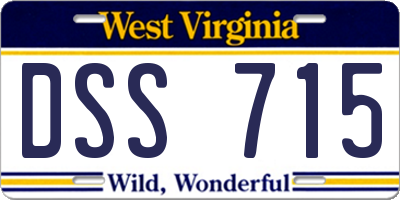 WV license plate DSS715