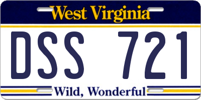 WV license plate DSS721