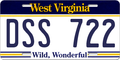 WV license plate DSS722