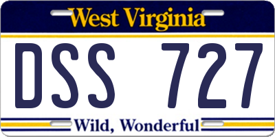 WV license plate DSS727