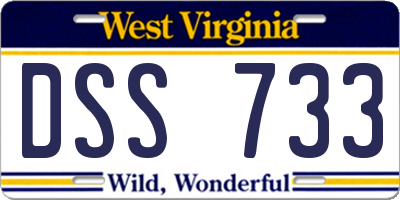 WV license plate DSS733