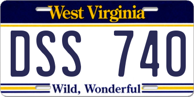 WV license plate DSS740