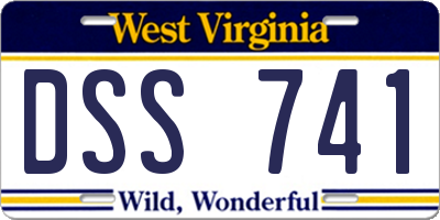 WV license plate DSS741