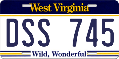 WV license plate DSS745