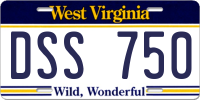 WV license plate DSS750
