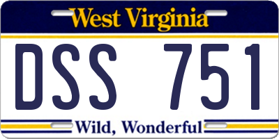 WV license plate DSS751