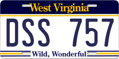 WV license plate DSS757