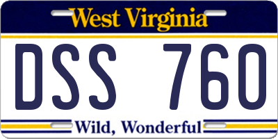 WV license plate DSS760