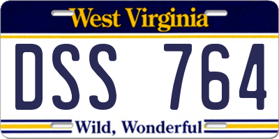 WV license plate DSS764