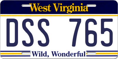 WV license plate DSS765