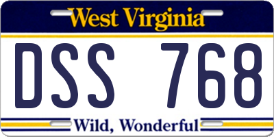 WV license plate DSS768