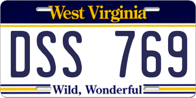 WV license plate DSS769