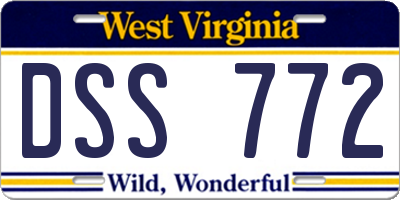 WV license plate DSS772