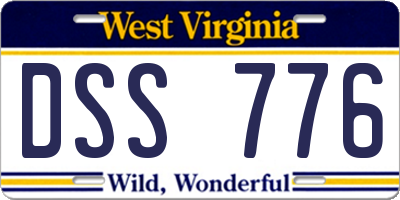 WV license plate DSS776