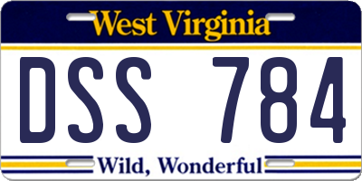 WV license plate DSS784