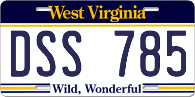 WV license plate DSS785