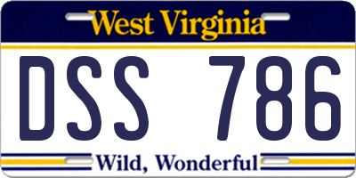 WV license plate DSS786