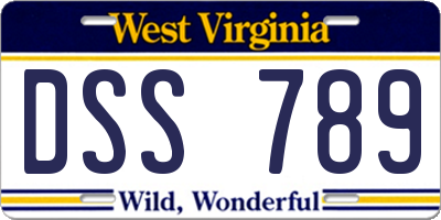 WV license plate DSS789