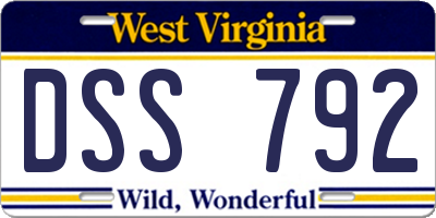 WV license plate DSS792