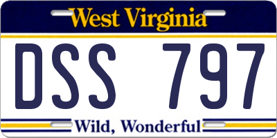 WV license plate DSS797