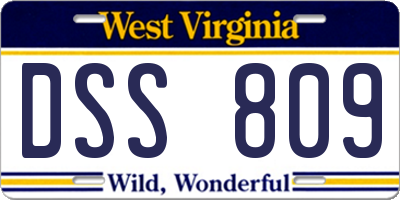 WV license plate DSS809
