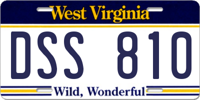 WV license plate DSS810