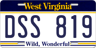 WV license plate DSS819