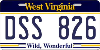 WV license plate DSS826