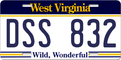 WV license plate DSS832