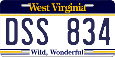 WV license plate DSS834