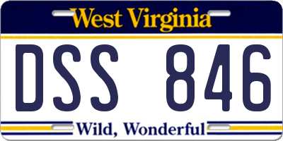 WV license plate DSS846