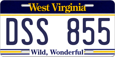 WV license plate DSS855