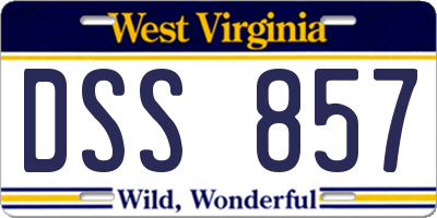WV license plate DSS857