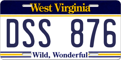 WV license plate DSS876