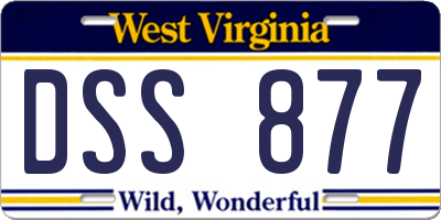 WV license plate DSS877